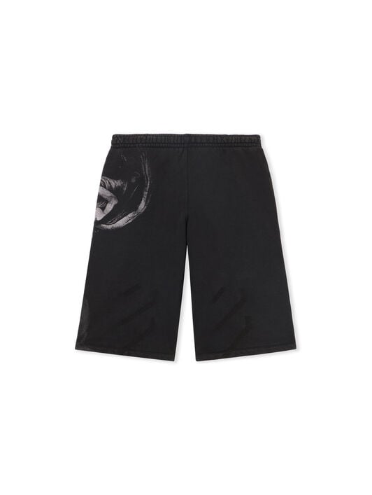 OFF WHITE Bw S.Matthew Over Sweatshorts BLACK GREY OMCI016C99FLE001