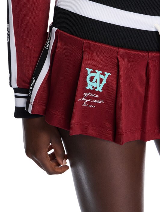 Track Pleated Serena Skirt OFF WHITE Track Pleated Serena Skirt RED DAHLIA-BLUEBIRD OWCN001F25JER001