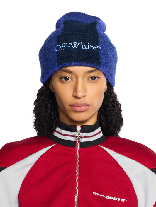 OFF WHITE Bookish Check Beanie COBALT BLUE - LIGHT BLUE OWLC01BF25KNI003