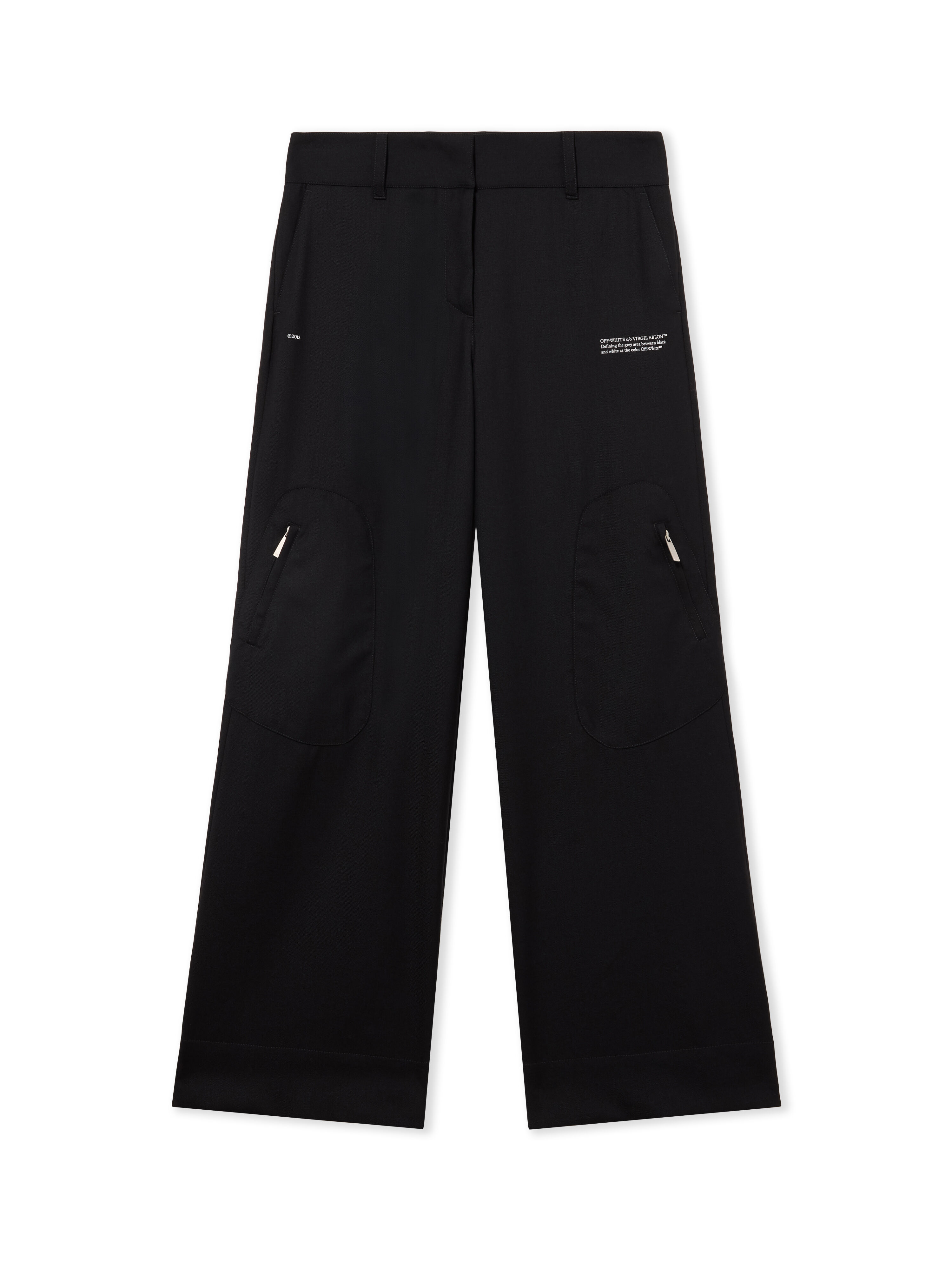 Light Wool Corporate Toybox Trousers OFF WHITE Light Wool Corporate Toybox Trousers Black-White 2FH00598B