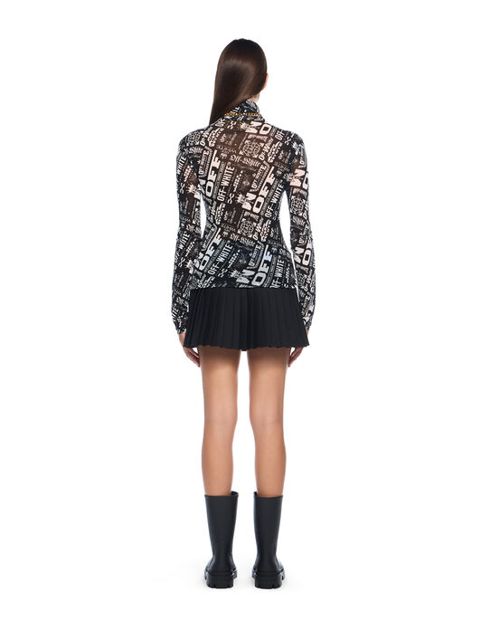OFF WHITE Multilogo Mesh Long Sleeve Turtle Neck Top MULTILOGO-NO COLOR OWAD122F25JER002