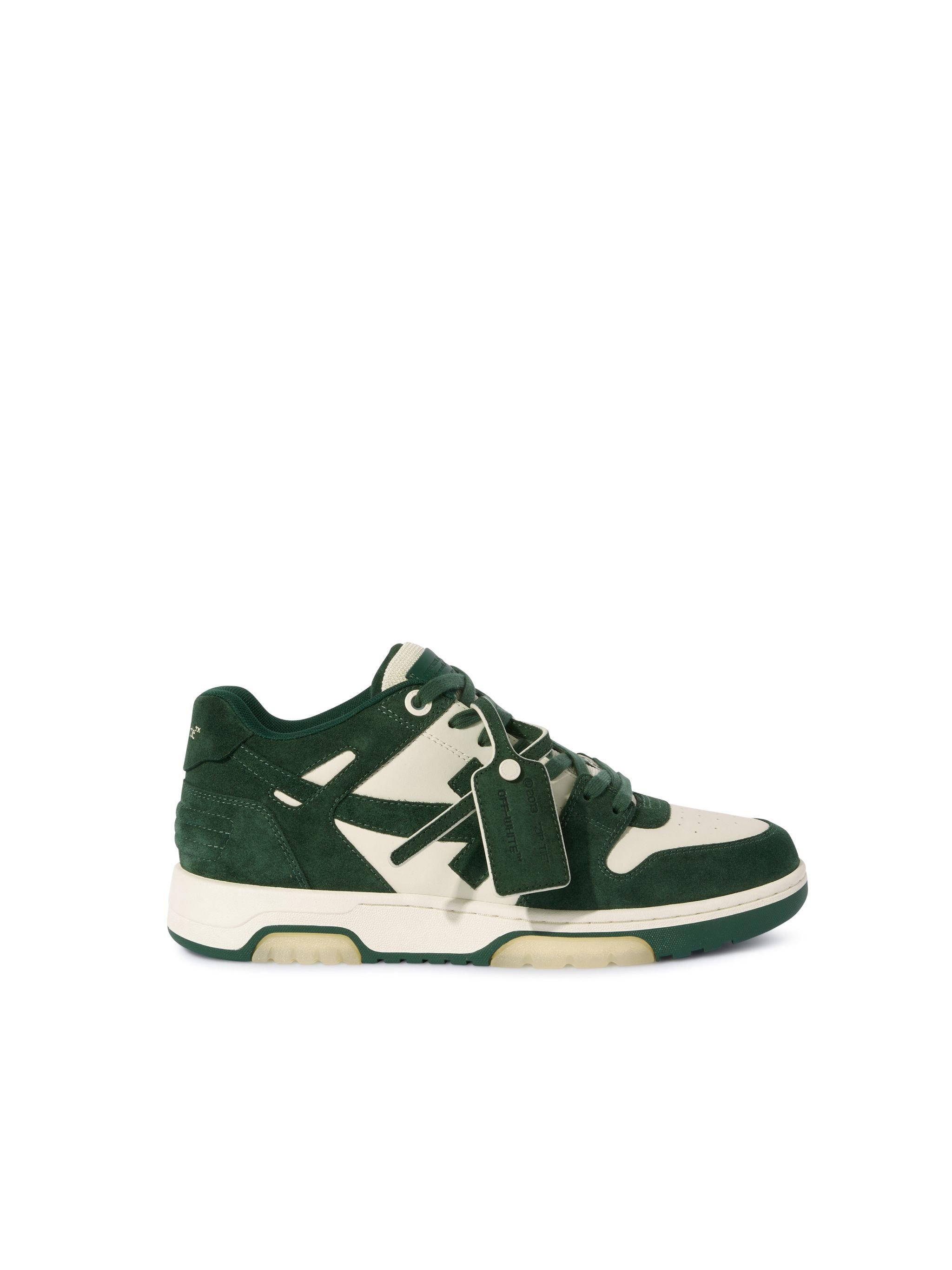 OFF WHITE Sneakers Out Of Office in Pelle Scamosciata GREEN OMIA189S25LEA007