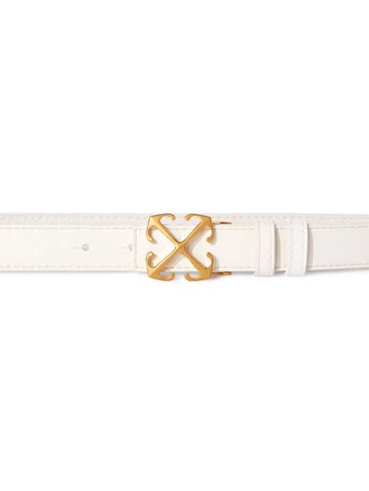 OFF WHITE White/Gold Arrow Belt 25 WHITE OWRB133C99LEA001