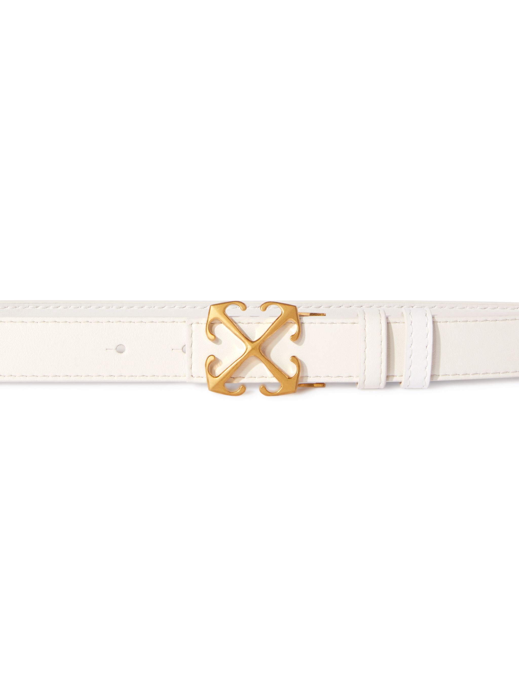OFF WHITE White/Gold Arrow Belt 25 WHITE OWRB133C99LEA001