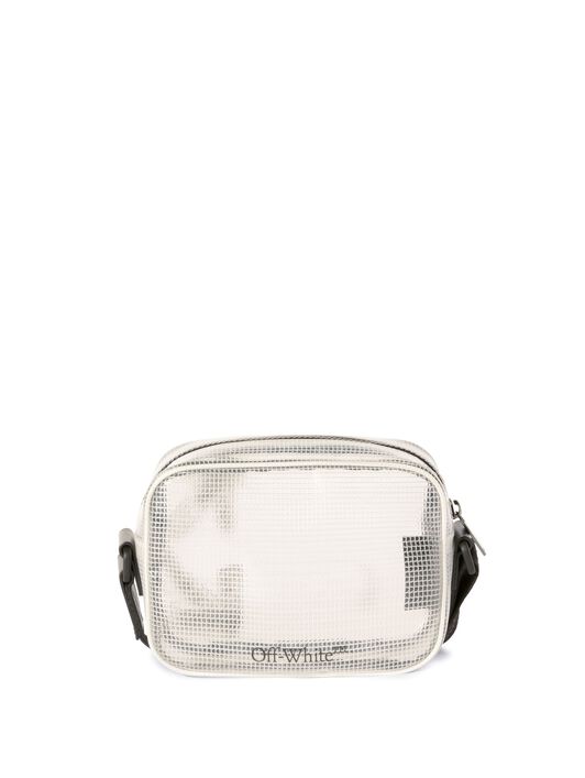 OFF WHITE Transparent/ Schwarze Ripstop Heritage Kameratasche WEISS OMNQ09AS25FAB001