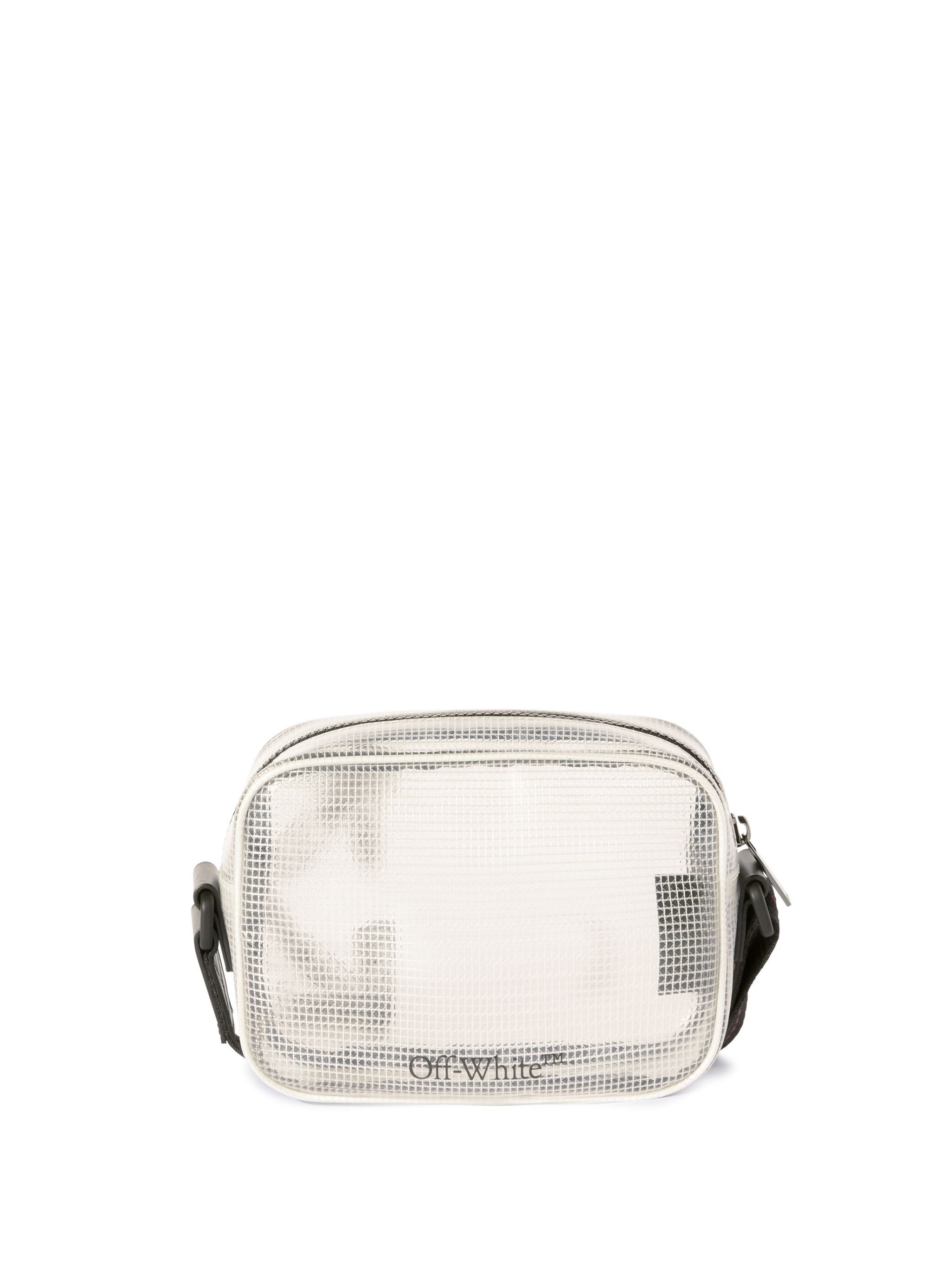 OFF WHITE Transparent/ Schwarze Ripstop Heritage Kameratasche WEISS OMNQ09AS25FAB001
