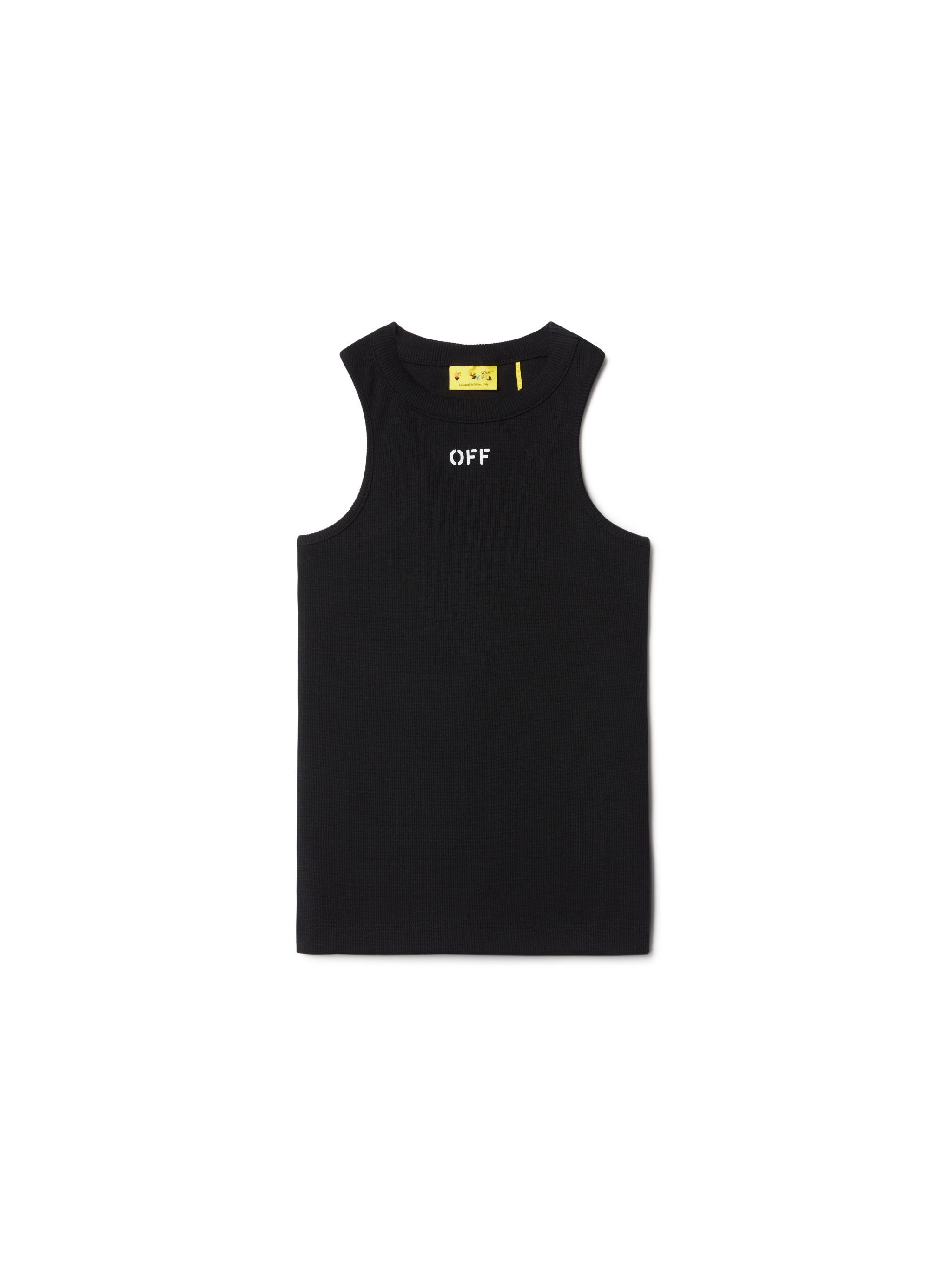 OFF WHITE Stamp Ribbed Tank BLACK OGAD009S25JER001