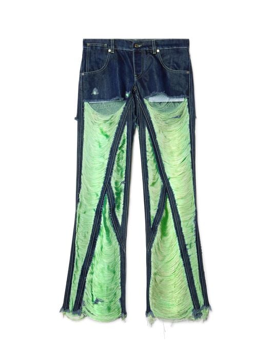 Shredded Denim 5Pkt Pants OFF WHITE Shredded Denim 5Pkt Pants BLUE OWYA065W24DEN001