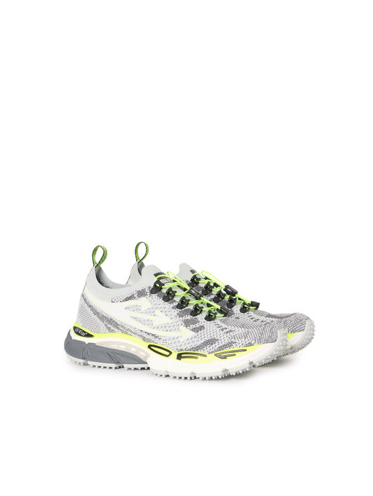 OFF WHITE Be Right Back Knit Sneakers LIGHT GREY - YELLOW FLUO OMIA2AOS26FAB001