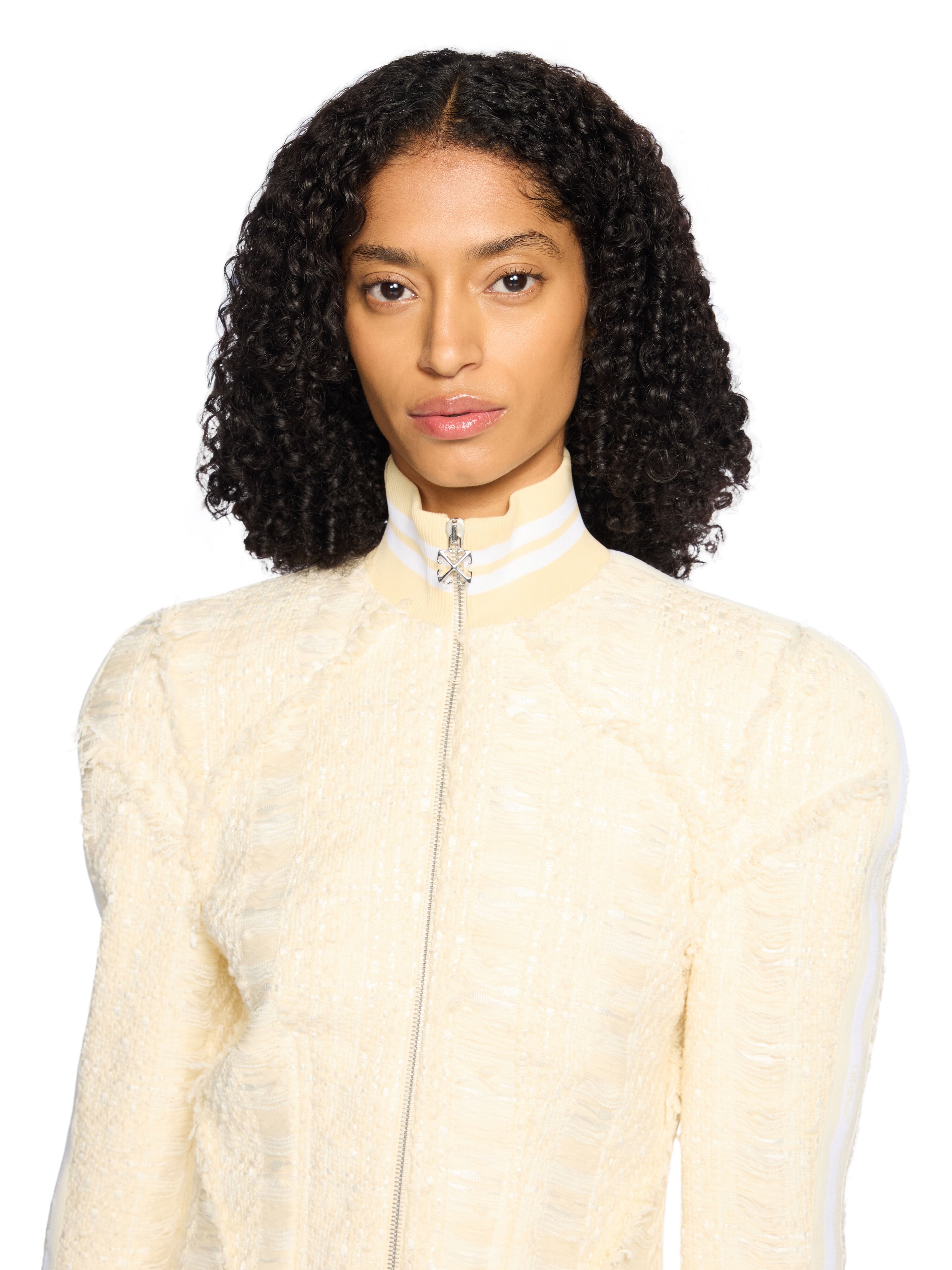 Tweed Peplum Jacket OFF WHITE Tweed Peplum Jacket WHITE - WHITE OWEN005W25FAB002