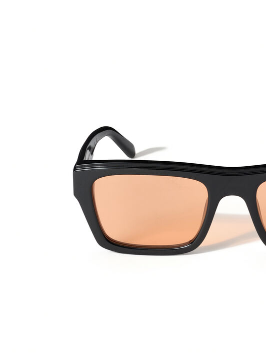 OFF WHITE Flint Orange Lens Sunglasses Shiny Black OW1038102053