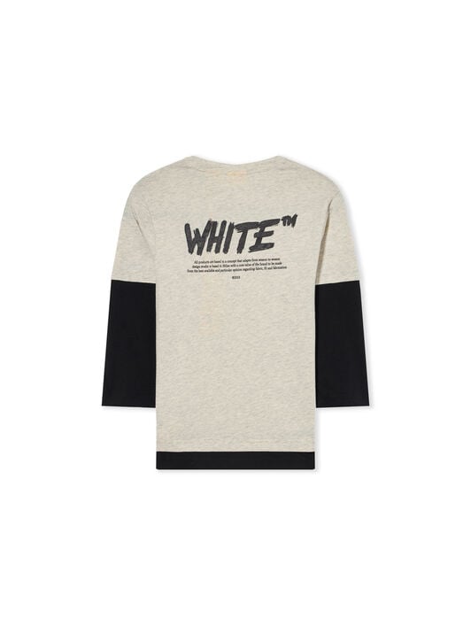 Shared Logo Double Layer Long Sleeve T-Shirt OFF WHITE Shared Logo Double Layer Long Sleeve T-Shirt GREY MELANGE 44BAB005F26J001