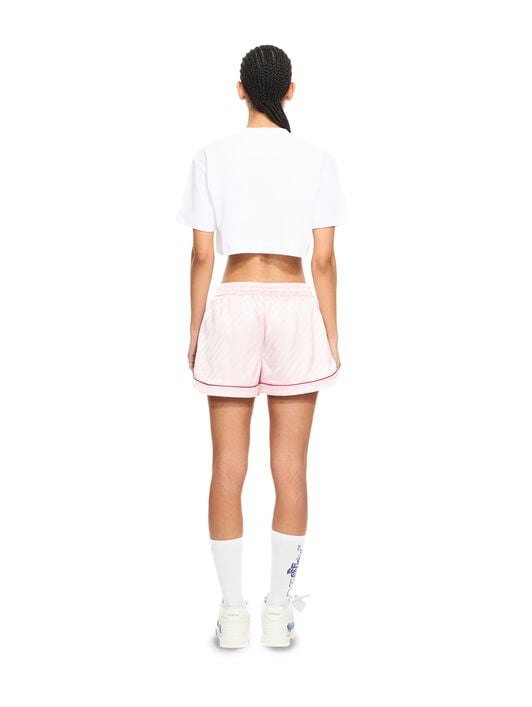 Off Stamp Ribbed Cropped T-Shirt OFF WHITE Off Stamp Ribbed Cropped T-Shirt White-Black 2AA081C99JER004