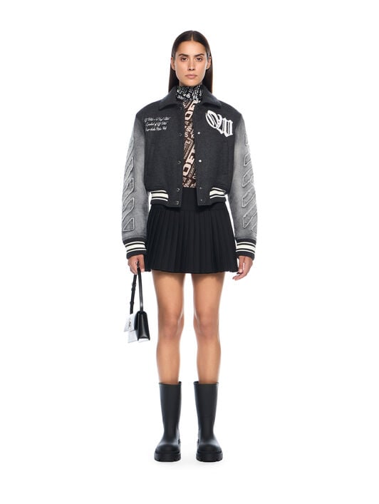 Gothic Class Varsity Jacket OFF WHITE Gothic Class Varsity Jacket BLACKENED PEARL-WHITE OWEK00MF25DEN001