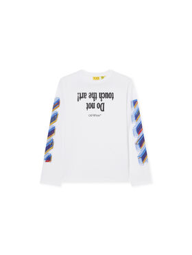 OFF WHITE Art Quote Long Sleeve T-Shirt WHITE 44BAB001F26J001