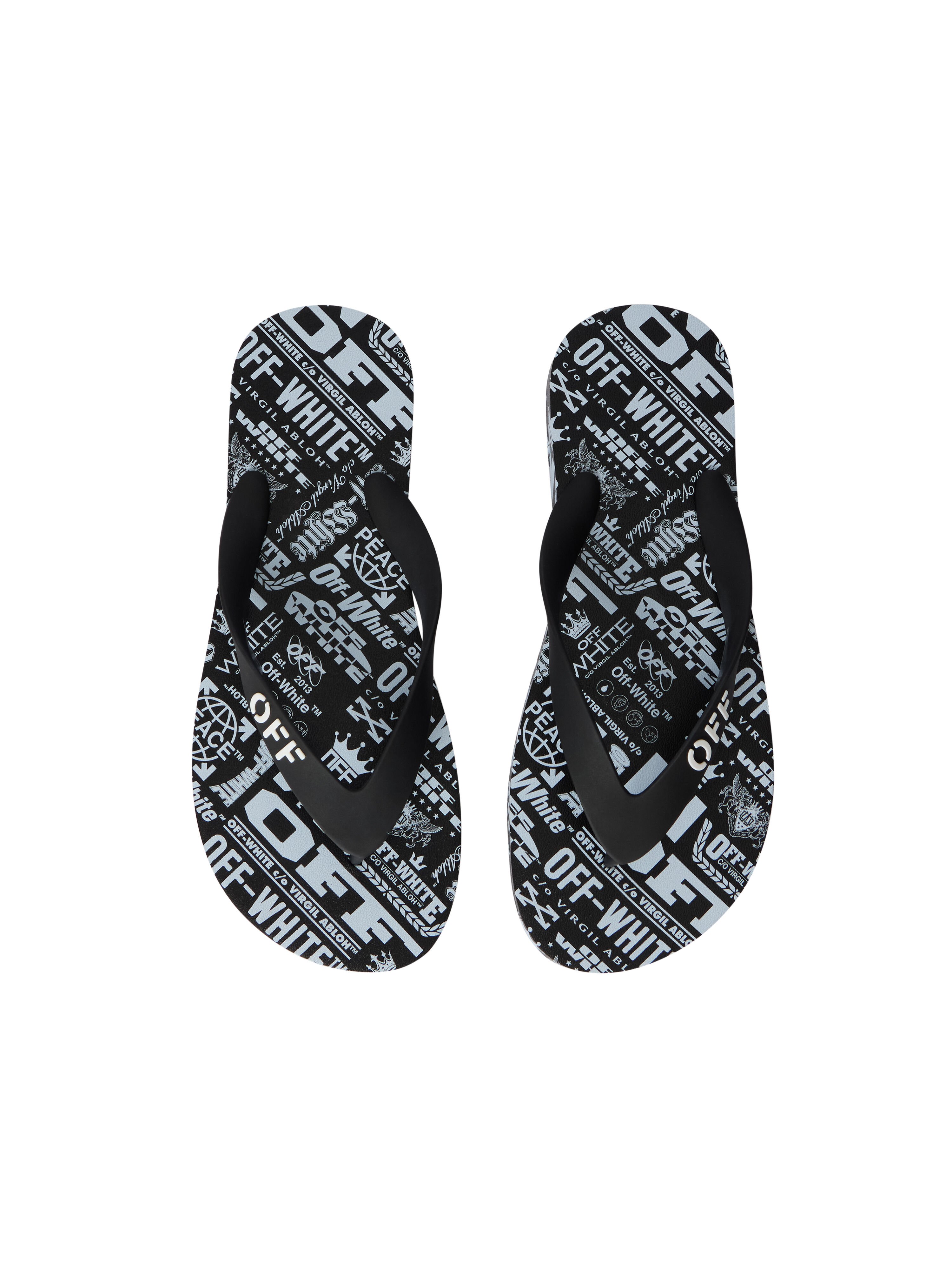 off white flip flops black
