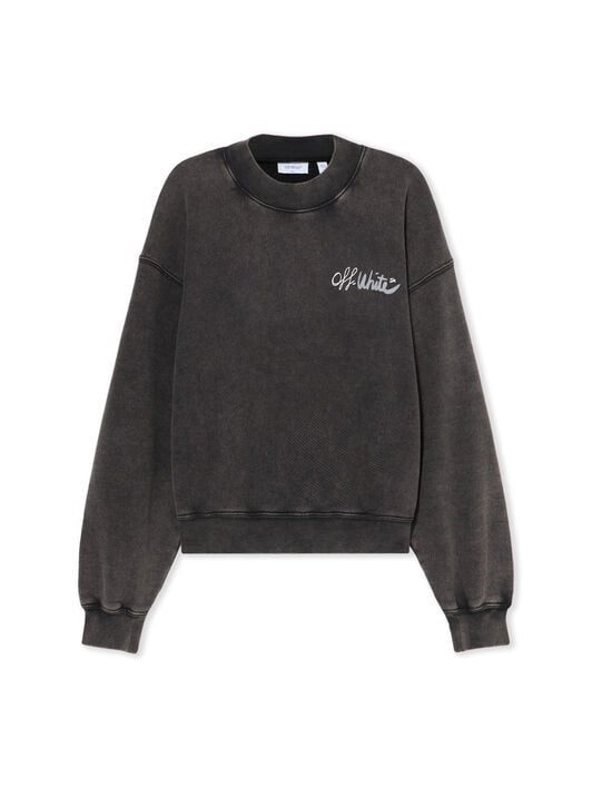 OFF WHITE Off Marker Over Crew Sweatshirt Marble Black-White 2BA075S26FLE002
