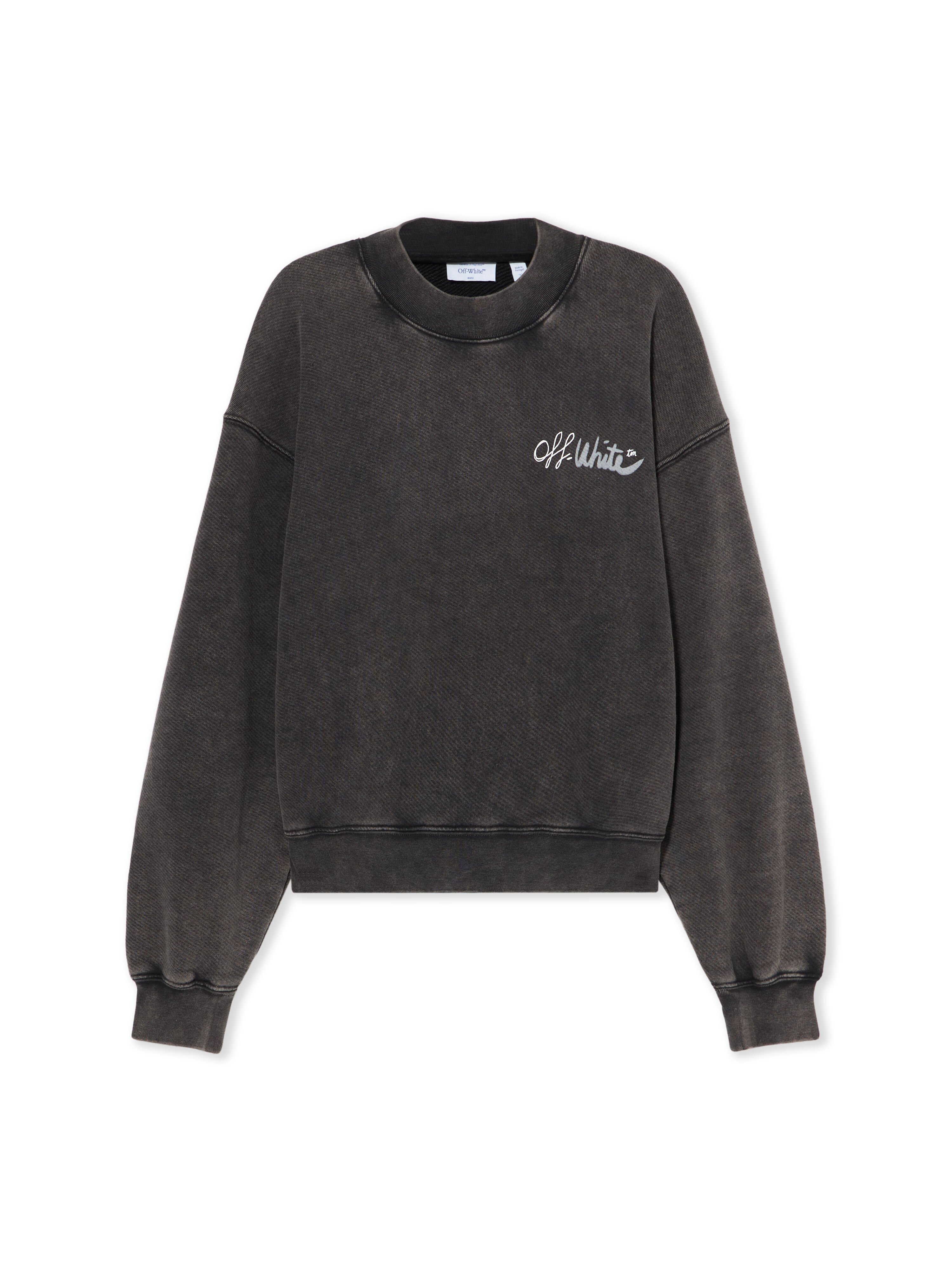 OFF WHITE Off Marker Over Crew Sweatshirt Marble Black-White 2BA075S26FLE002