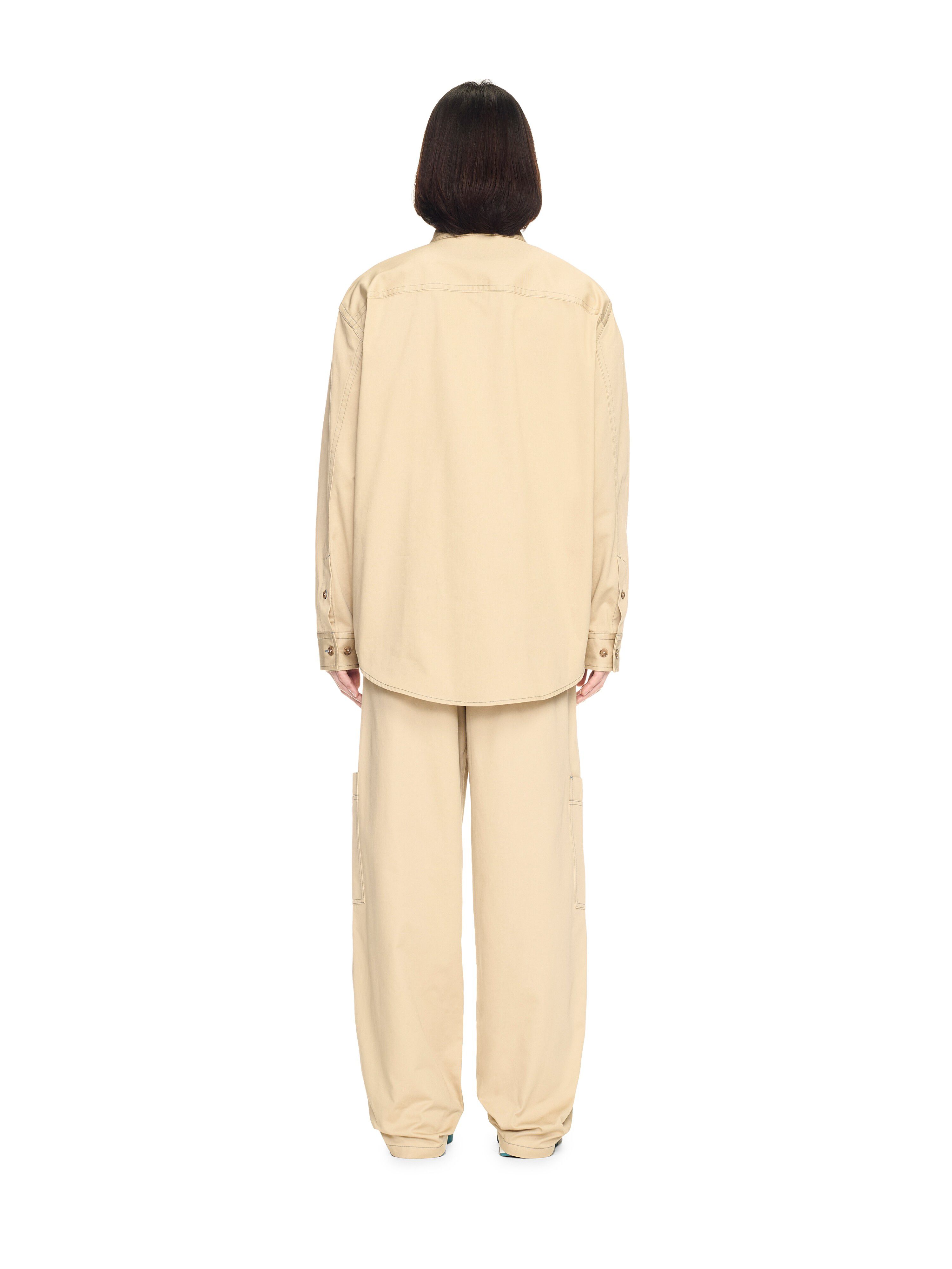 OFF WHITE Beige Stitch Military Overshirt  OMES017S25FAB001