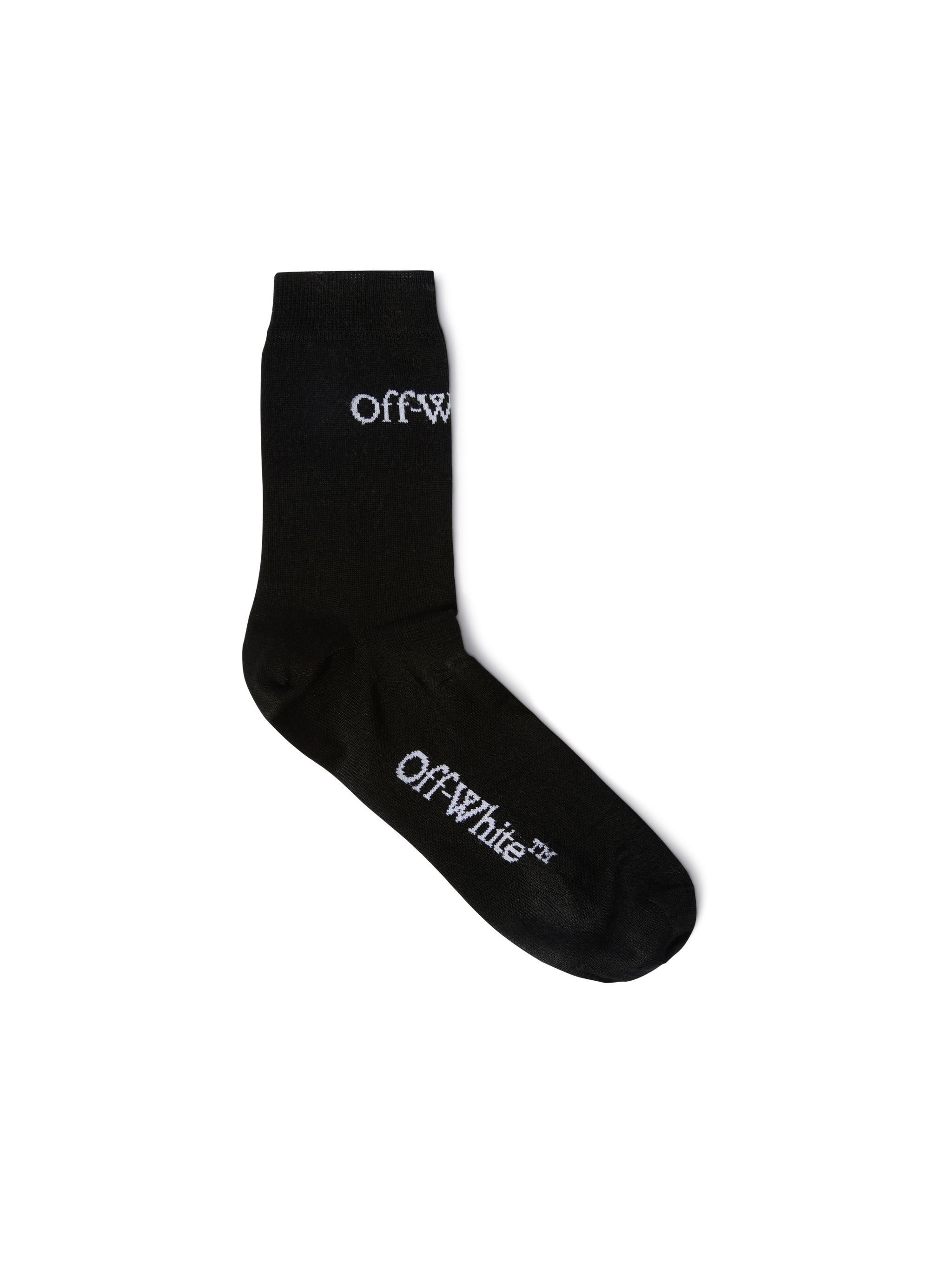 OFF WHITE Small Logo Bksh Short Socks BLACK OWRA034F23KNI001