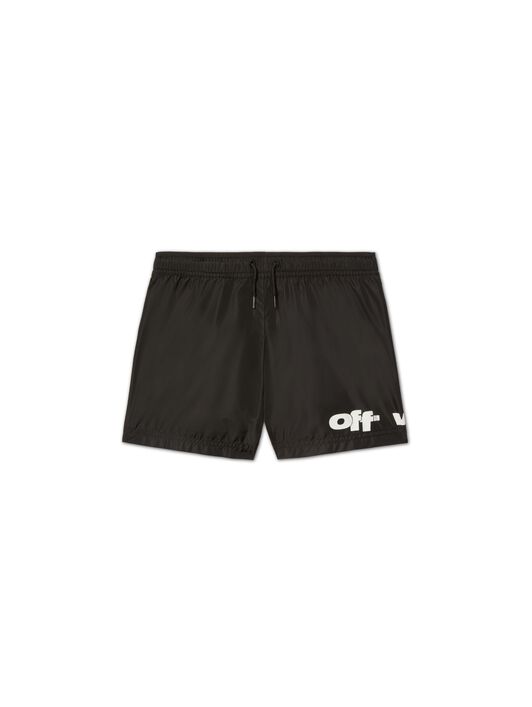 OFF WHITE Off Split Swim Shorts BLACK OBFA001S25FAB001