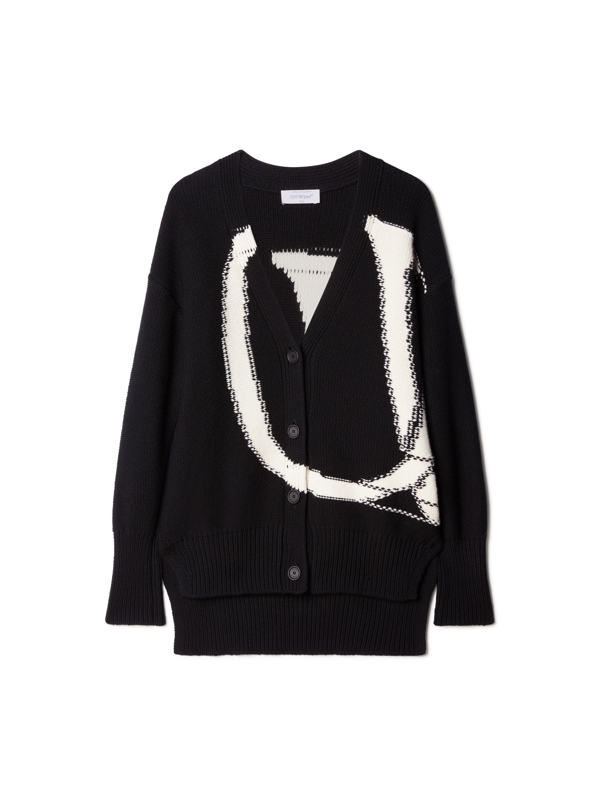 OFF WHITE Schwarzer Maxi Logo Cardigan SCHWARZ OWHB043C99KNI001
