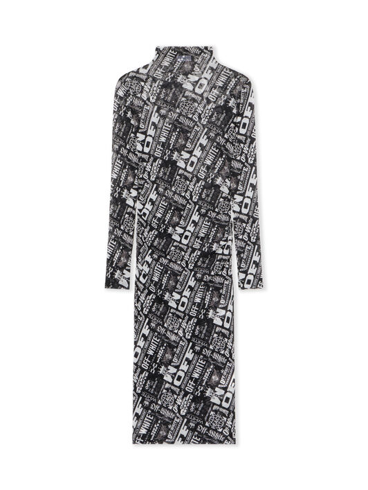 OFF WHITE Multilogo Mesh Gather Midi Dress MULTILOGO-NO COLOR OWDB55EF25JER002