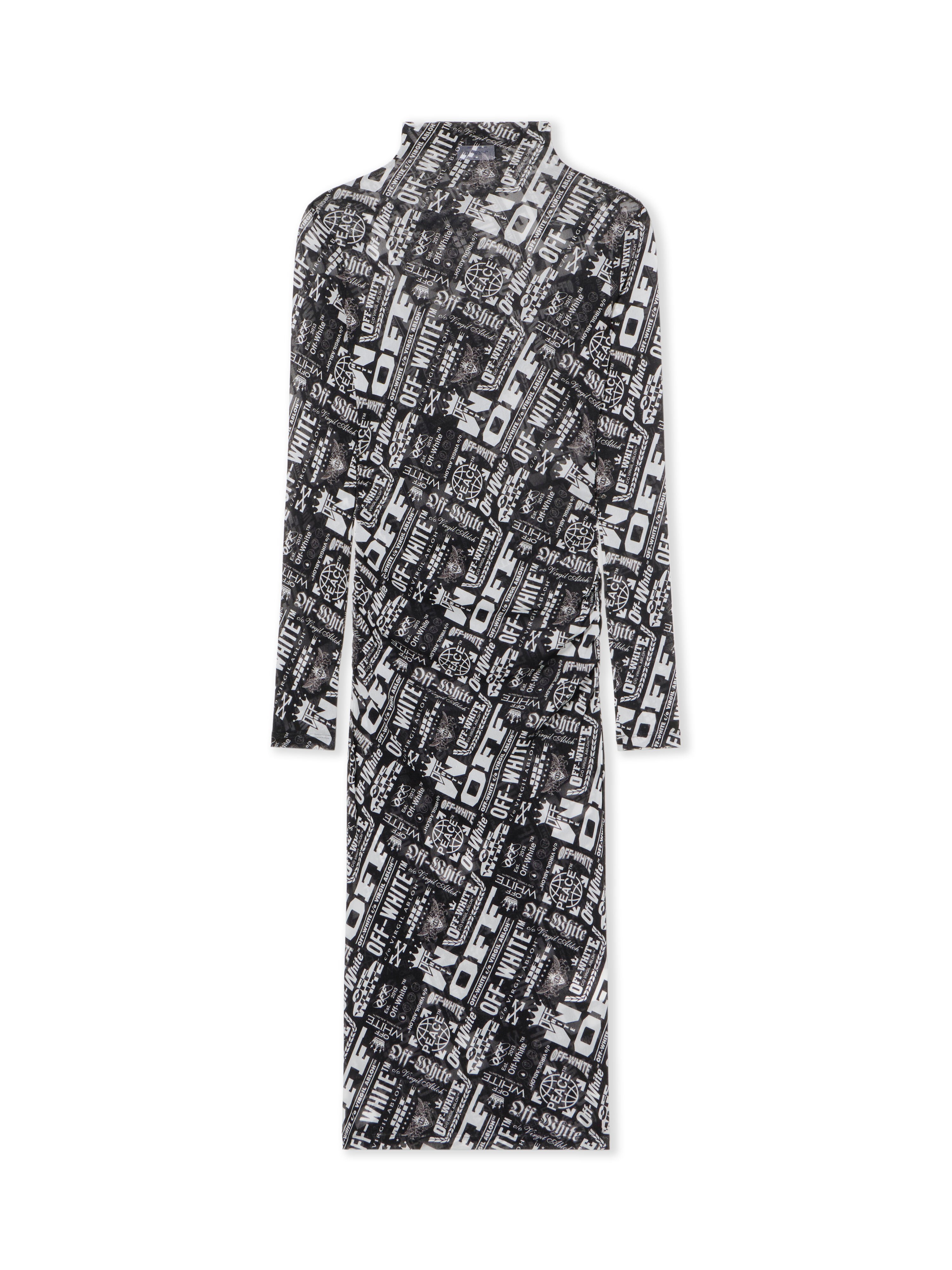 OFF WHITE Multilogo Mesh Gather Midi Dress MULTILOGO-NO COLOR OWDB55EF25JER002