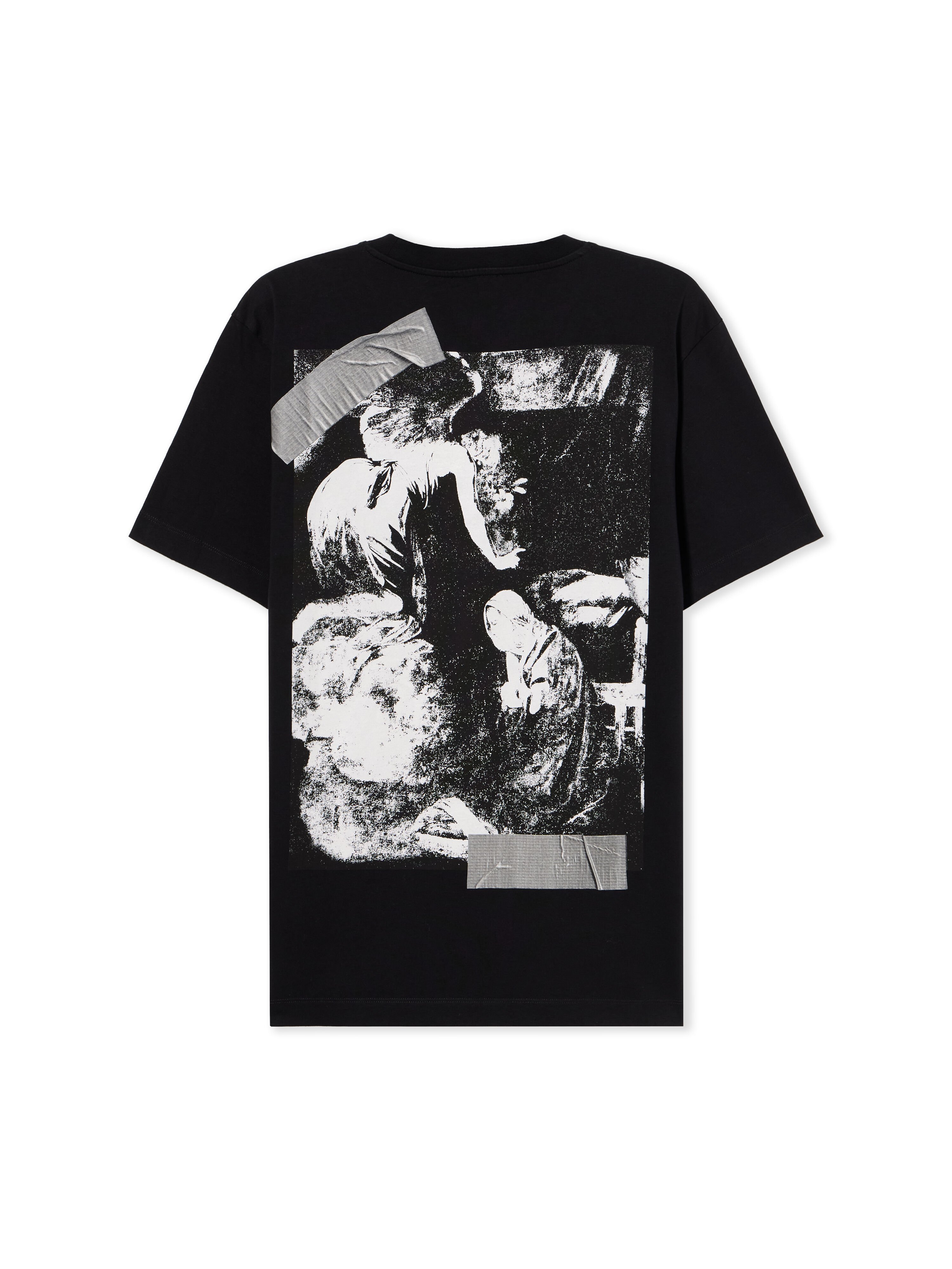 OFF WHITE Cupid Tape Slim T-Shirt BLACK OMAA027F25JER00B
