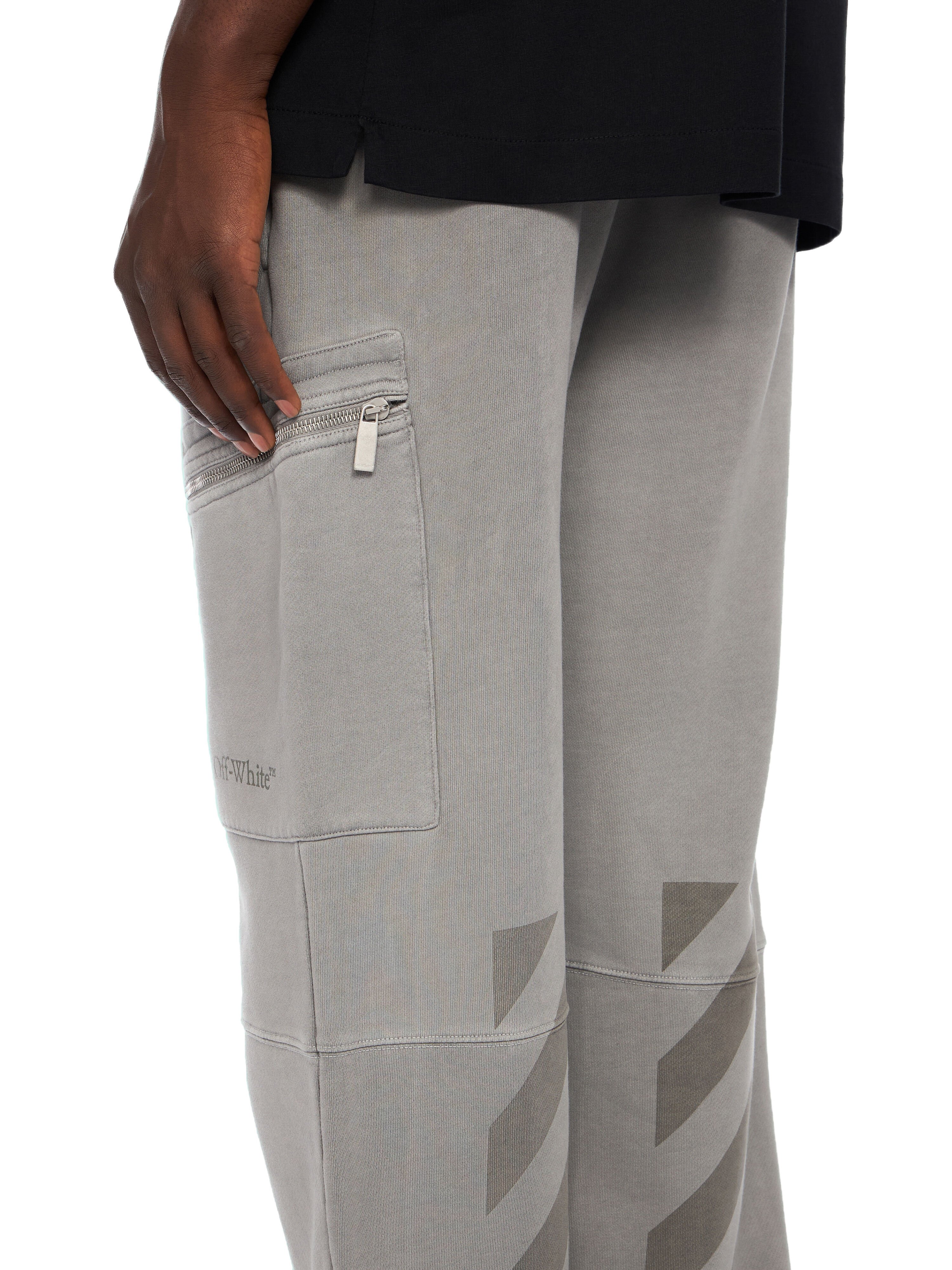 OFF WHITE Laundry Diagonal Cargo Sweatpants DEGRADÉ BLACK - DEGRADÉ BLACK OMCH059F25FLE003