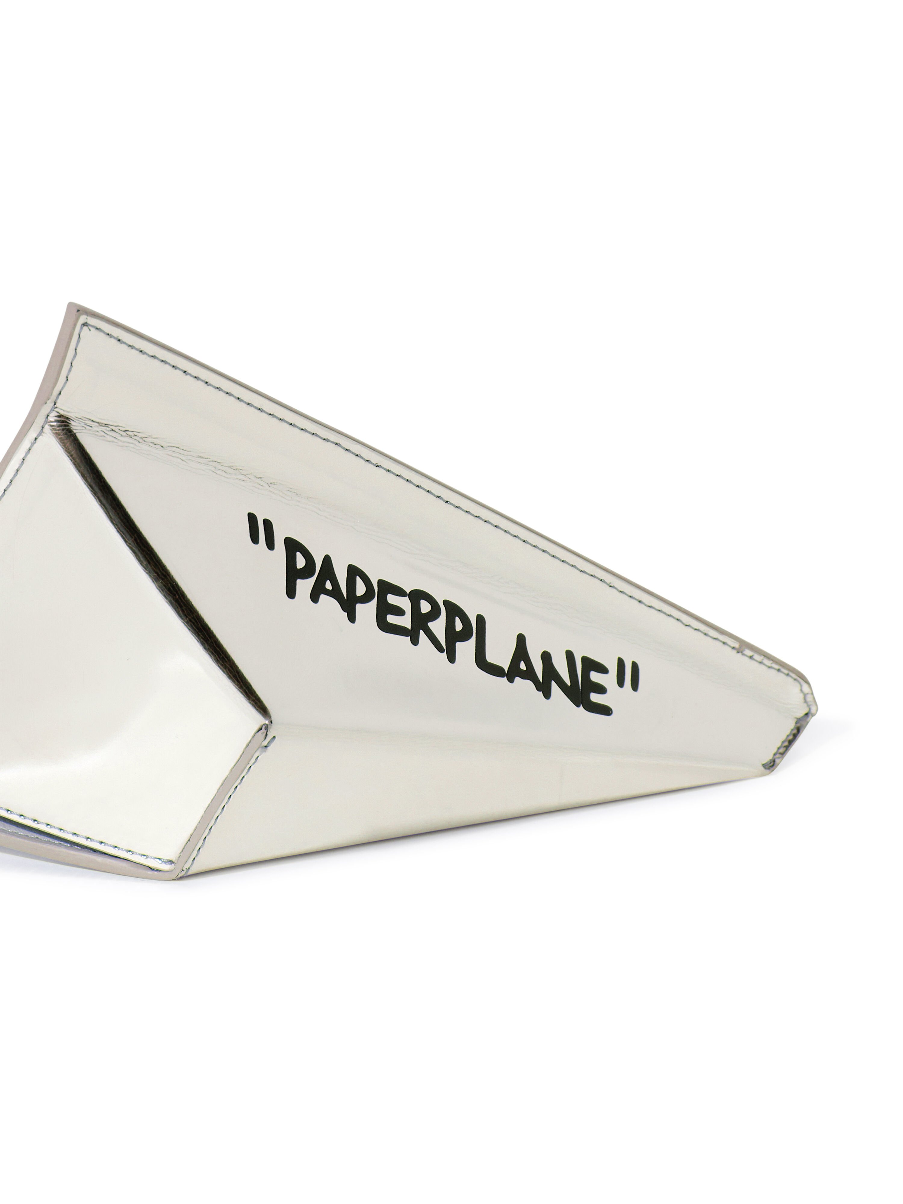 OFF WHITE Silver Paper Plane Clutch  OWNM057Z25FAB001