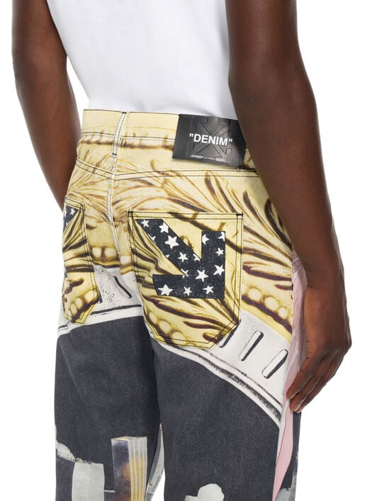 OFF WHITE All-over Moneyworld Slim Relax Jeans MULTICOLOR 44MYA18JZ26D001