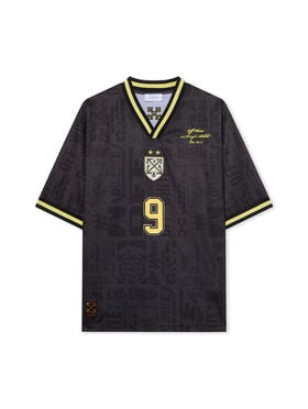 OFF WHITE Multilogo Soccer Tee BLACK - BLACK OMAD00SF25JER002