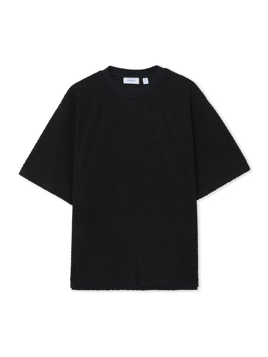 Towel Terry All Over Logo T-Shirt OFF WHITE Towel Terry All Over Logo T-Shirt BLACK 44MKS073F5002