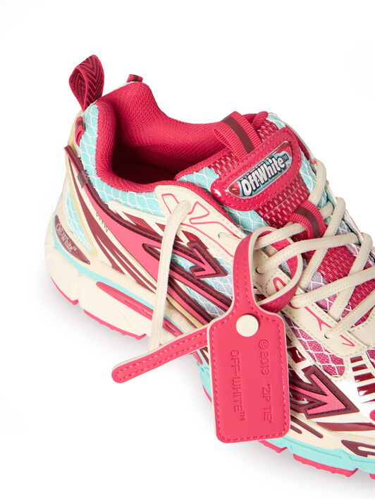 OFF WHITE Be Right Back Fishnet Sneakers ROSE RED - CELESTE OWIA289S26FAB004