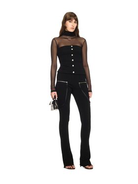 OFF WHITE Black Britney Zip Pants BLACK OWCA18CS25JER002