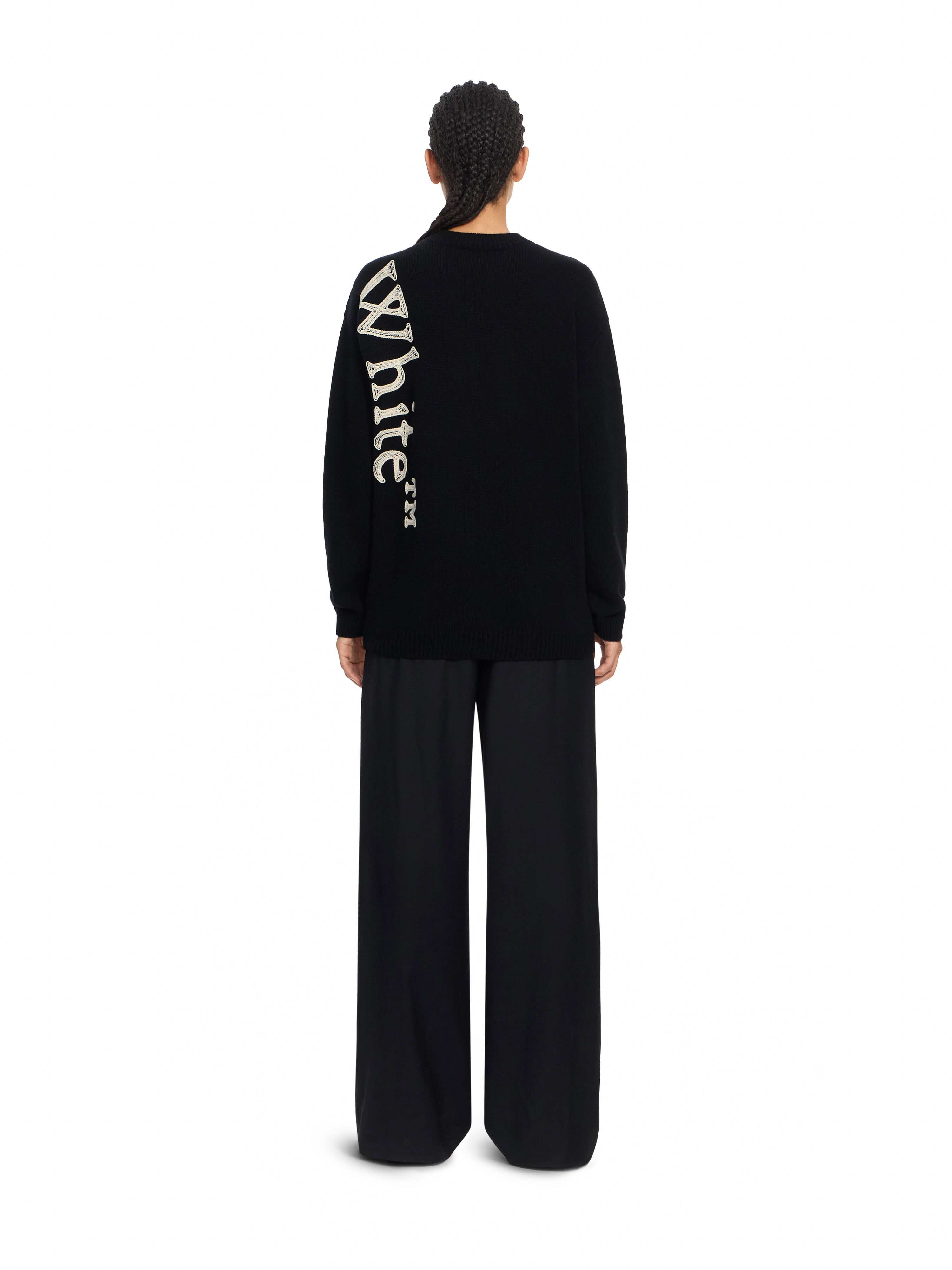 Vertical Bookish Logo Knit Crewneck OFF WHITE Vertical Bookish Logo Knit Crewneck Black Ivory 2FE00534T