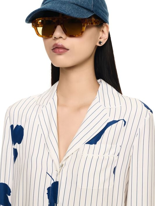 OFF WHITE Stripe Flwr Pajama Ls Shir WHITE OWGE016F24FAB001