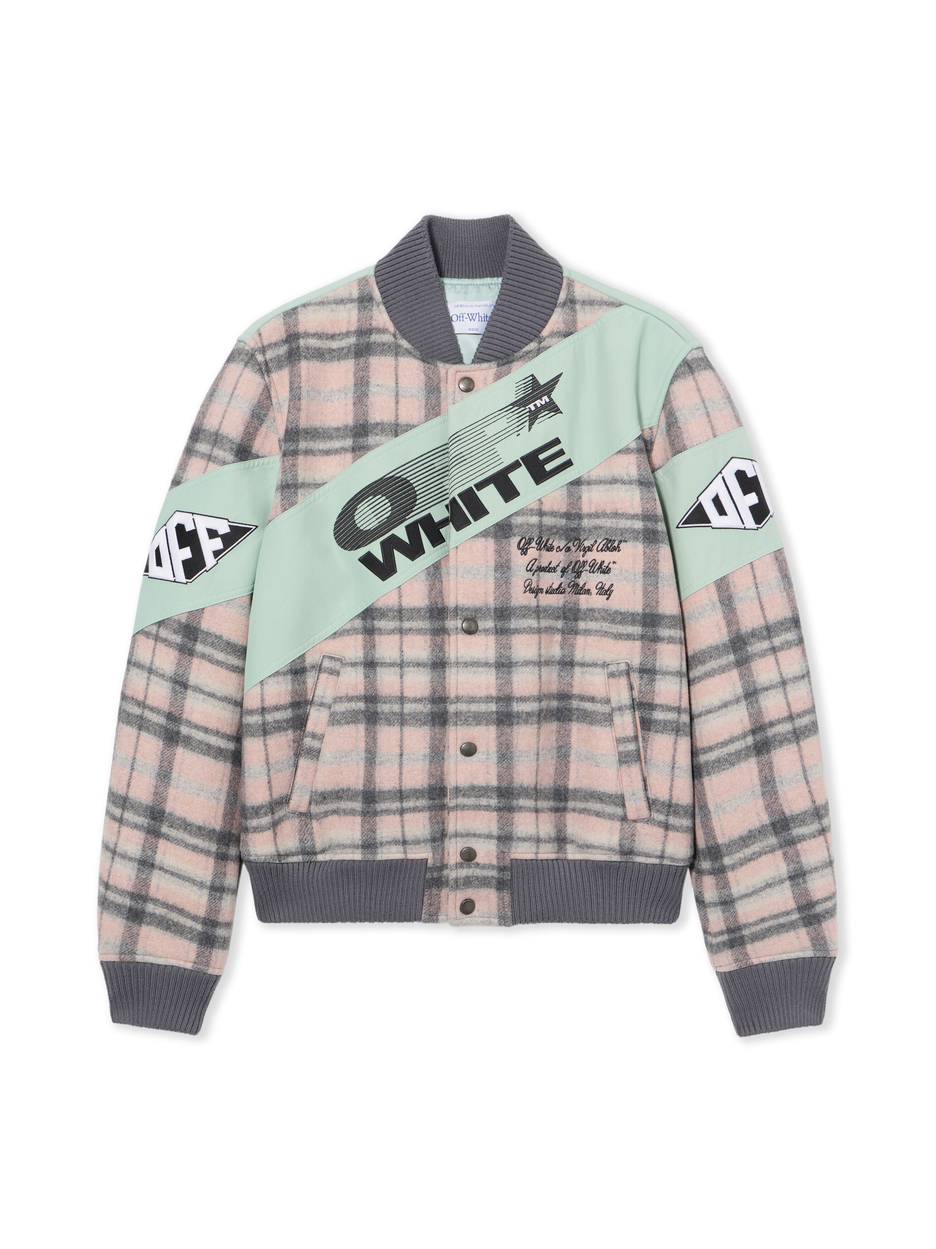 OFF WHITE Royal Check Varsity Jacket MINT 44XEH05RS26F001
