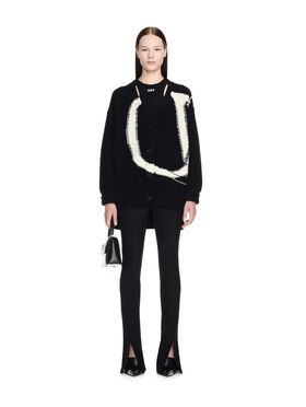 OFF WHITE Black Maxi Logo Cardigan BLACK OWHT02HS25KNI001