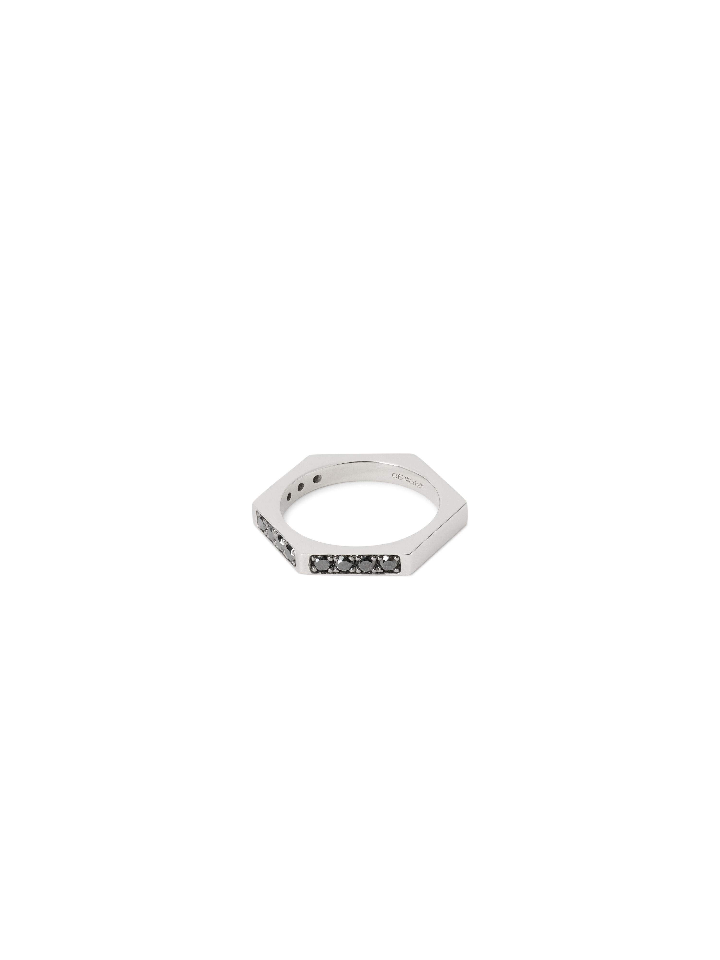 Hex Nut Diamond Ring OFF WHITE Hex Nut Diamond Ring STERLING SILVER C07039