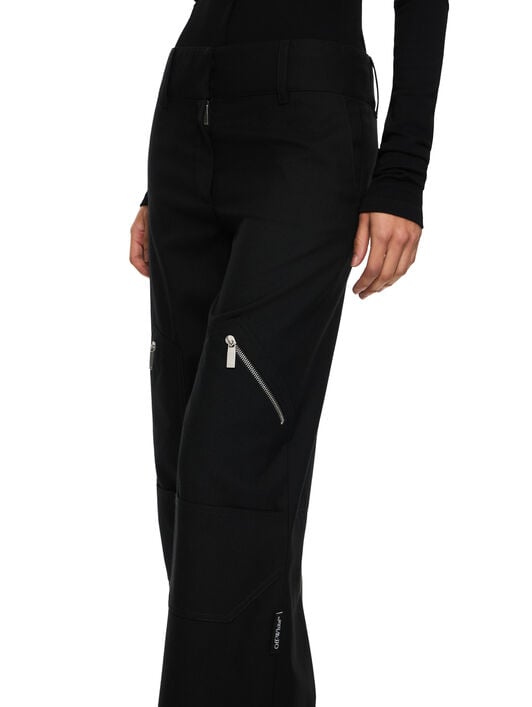 Women's Gabardine Cargo Pants OFF WHITE Women's Gabardine Cargo Pants Black-No Color 2CF02BS26FAB001