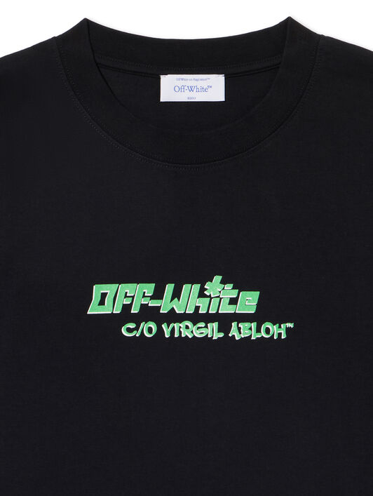 OFF WHITE Barber 2 T-Shirt BLACK - WHITE OMAA027S25JER006