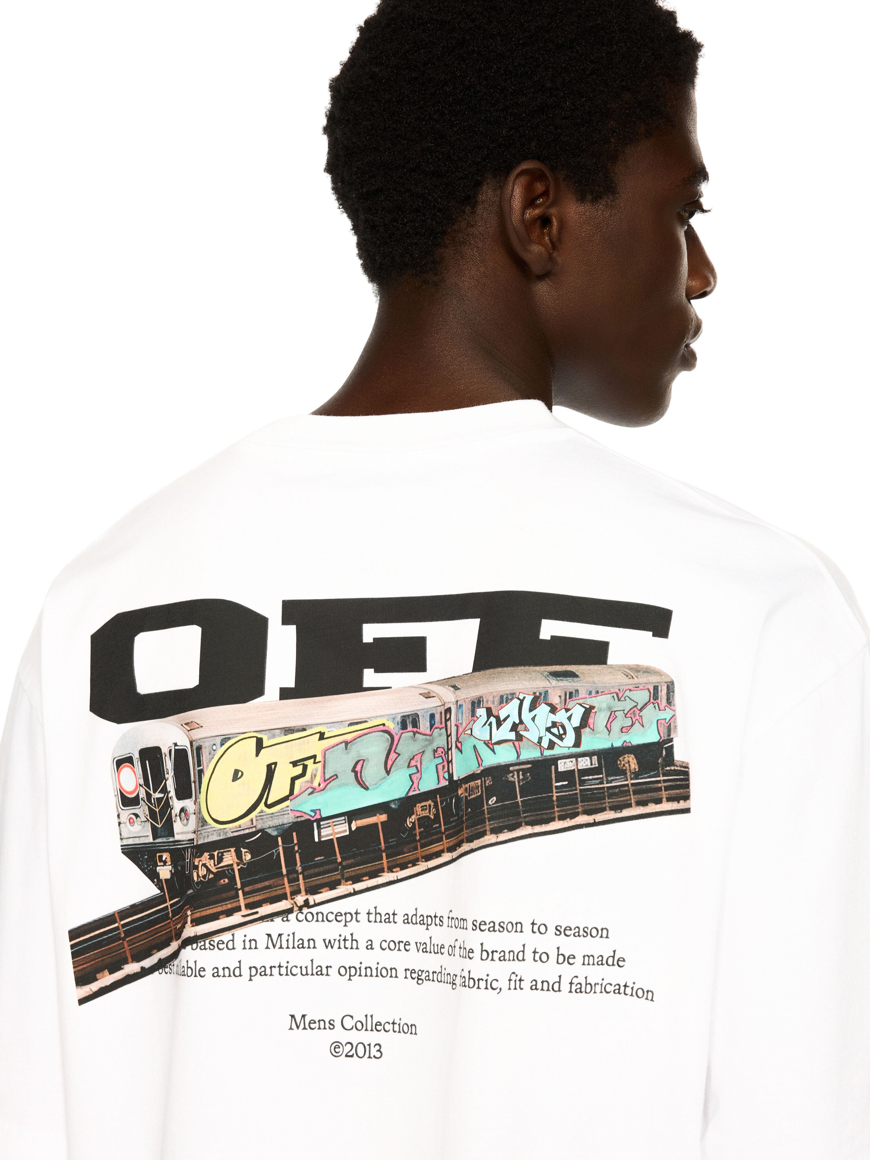 OFF WHITE Train Off Skate Logo Tee WHITE - BLACK OMAA120F25JER004