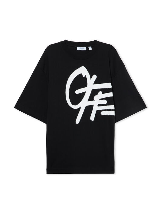 OFF WHITE Spray Logo Skate T-shirt BLACK 44MAA120S26J00L