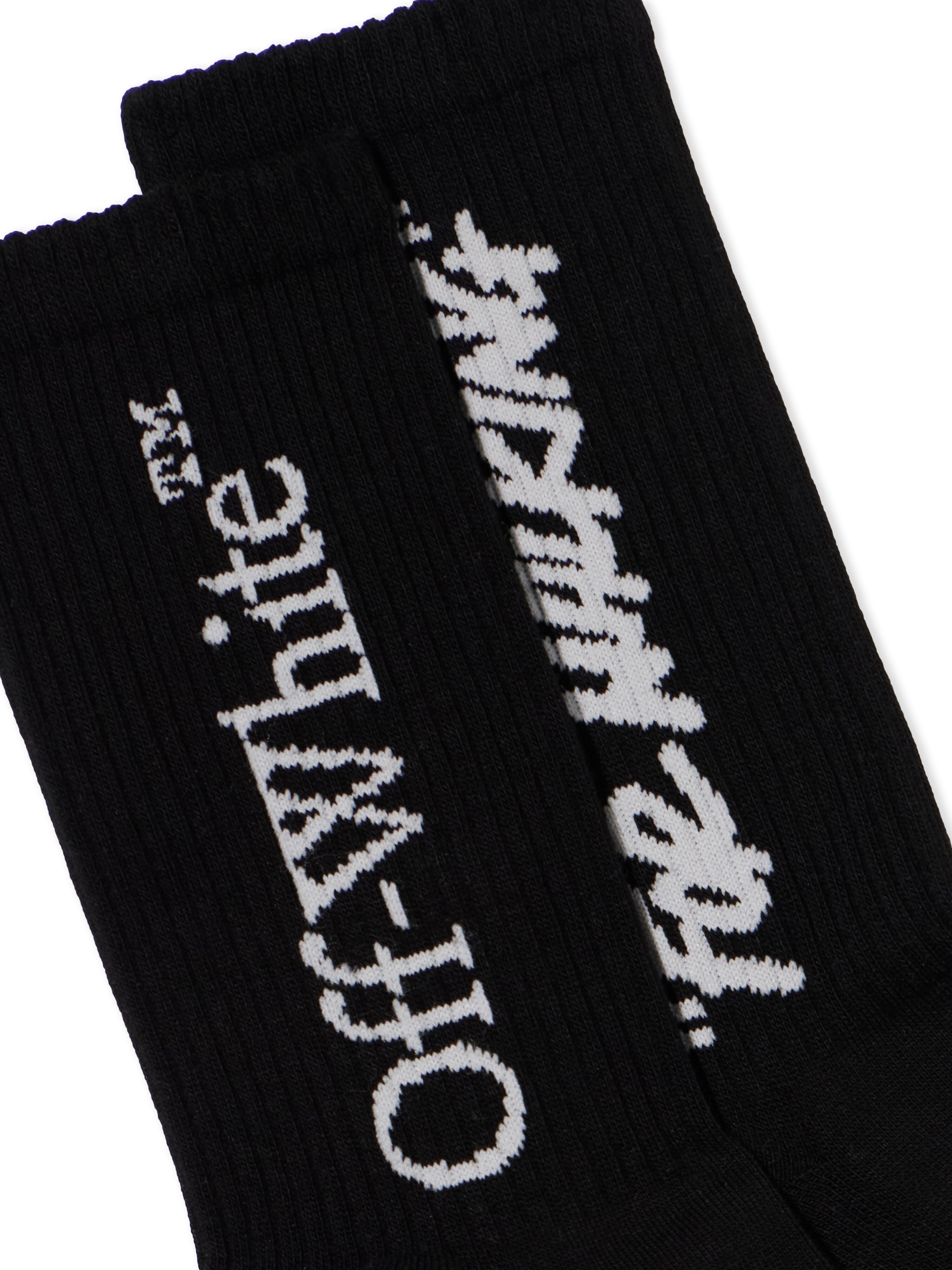 Quote Mid Calf Socks OFF WHITE Quote Mid Calf Socks BLACK - LIGHT GREY OWRA035F25KNI003