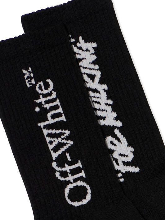 Quote Mid Calf Socks OFF WHITE Quote Mid Calf Socks BLACK - LIGHT GREY OWRA035F25KNI003