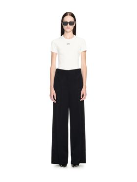 OFF WHITE White Off Stamp Ribbed Tee BLACK OERI129C99PLA001