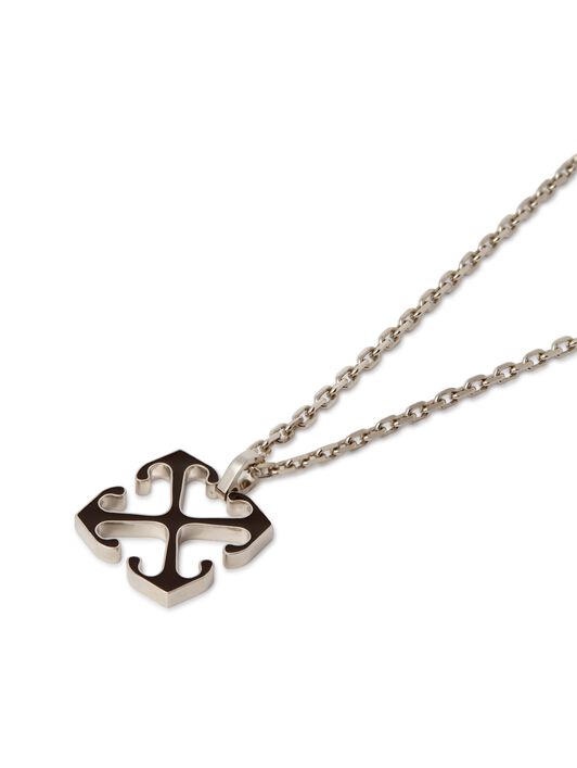 OFF WHITE Enamel Arrow Pendant Necklace BLACK OMOB157C99MET001