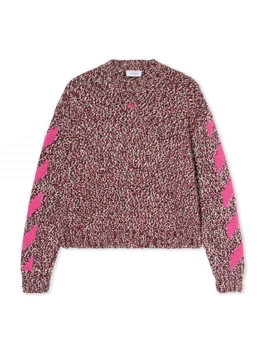 Mouline Arrow Knit Crewneck Sweater OFF WHITE Mouline Arrow Knit Crewneck Sweater RED DAHLIA-FUCHSIA OWHE10JF25KNI001